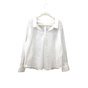  Rope ROPE shirt blouse Skipper color long sleeve 38 white white /YK lady's 