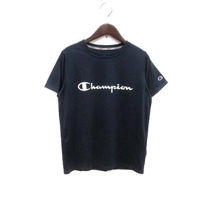  Champion CHAMPION футболка cut and sewn Logo принт короткий рукав L чёрный черный /YK женский 