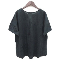 未使用品 ルノンキュール Lugnoncure Tシャツ カットソー 五分袖 ボートネック タック F 黒 ブラック /CT レディース_画像4