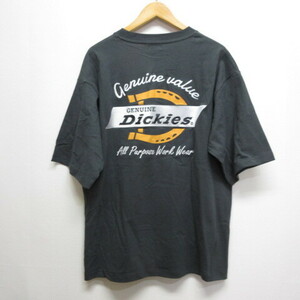 未使用品 ディッキーズ Dickies GENUINE 半袖 Tシャツ L 墨黒 スミクロ ロゴ刺繍 バックプリント 4278-9405 メンズ