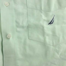 ノーティカ NAUTICA ボタンダウンシャツ カジュアル ロゴ 刺繍 ワンポイント 長袖 L 緑 グリーン /KL メンズ_画像6