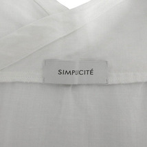 シンプリシテェ SIMPLICITE シャツ V襟 長袖 バッククロスVネック ラミー100％リネン系 ホワイト 白 F レディース_画像9