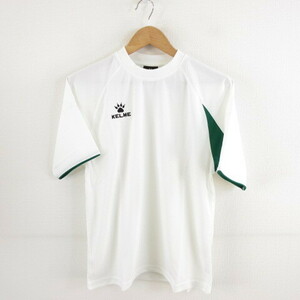 未使用品 KELME ケルメ スポーツウェア プラクティスシャツ 半袖 白 緑 L *A160 メンズ