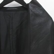 ヨウジヤマモト YOHJI YAMAMOTO レイヤードコート ジャケット S 黒系 ブラック 毛 ウール ボタン レザー 日本製 レディース_画像6