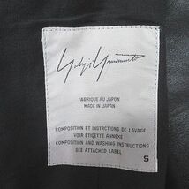 ヨウジヤマモト YOHJI YAMAMOTO レイヤードコート ジャケット S 黒系 ブラック 毛 ウール ボタン レザー 日本製 レディース_画像3