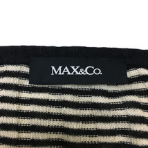 マックス&コー MAX&CO. カーディガン ニット Vネック ボーダー リブ フリル 七分袖 S 黒 白 ブラック ホワイト レディース_画像5