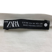 ザラ ZARA Tシャツ カットソー プルオーバー ラウンドネック 無地 チュール 半袖 USA M 白 黒 ホワイト ブラック レディース_画像5
