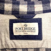 ポートブリッジ port bridge カジュアルシャツ ネルシャツ ギンガムチェック 長袖 L 紺 ネイビー グレー メンズ_画像3