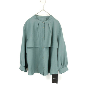  unused goods Reflect Reflect Hand Wash button rayon blouse shirt 09 M green green lady's 