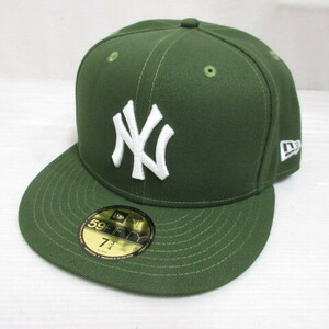 未使用品 ニューエラ NEW ERA 59FIFTY 5950 MLB ニューヨーク ヤンキース ベースボール キャップ 帽子 7 3/4 61.5cm オリーブ 正規品