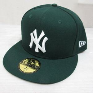 未使用品 ニューエラ NEW ERA 59FIFTY 5950 MLB ニューヨーク ヤンキース ベースボール キャップ 帽子 7 3/4 61.5cm 緑 グリーン 正規品