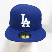 未使用品 ニューエラ NEW ERA 59FIFTY 5950 MLB ロサンゼルス ドジャース ベースボール キャップ 帽子 7 3/8 58.7cm ブルー 正規品 メンズ_画像2