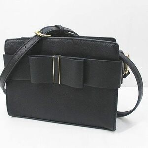  Natural Beauty Basic NATURAL BEAUTY BASIC shoulder bag Cross body diagonal .. ribbon black black series leather style reti