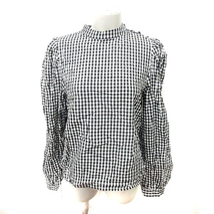  Olive des Olive OLIVE des OLIVE shirt blouse long sleeve silver chewing gum check F black black white white /RT lady's 