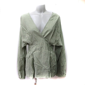  Lowrys Farm LOWRYS FARM tunic shirt blouse pe plum kashu cool long sleeve F light green /YI lady's 