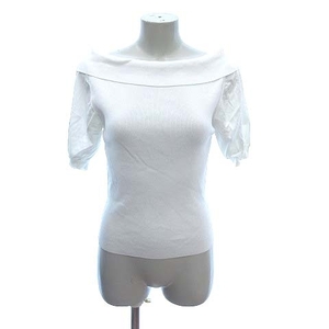  Strawberry Fields STRAWBERRY-FIELDS knitted cut and sewn . minute sleeve off shoulder roll color white white /CT lady's 