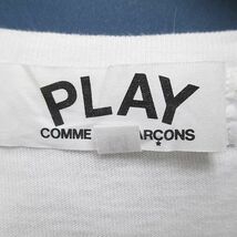 プレイコムデギャルソン PLAY COMME des GARCONS AZ-T105 AD2017/3 半袖 Tシャツ カットソー M 白系 ホワイト 日本製 ロゴ プリント 刺繍_画像3