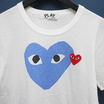プレイコムデギャルソン PLAY COMME des GARCONS AZ-T105 AD2017/3 半袖 Tシャツ カットソー M 白系 ホワイト 日本製 ロゴ プリント 刺繍_画像4