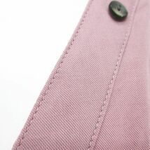 ディスコート Discoat 七分袖 ノーカラーシャツ ブラウス チュニック F 紫系 パープル 透け感 ボタン 無地 レディース_画像6