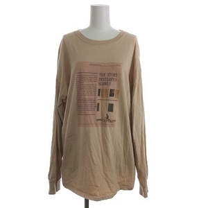  Ships SHIPS long T-shirt cut and sewn tunic long sleeve ONE-SIZE beige /SW lady's 