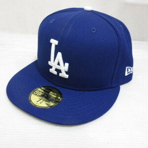 未使用品 ニューエラ NEW ERA 59FIFTY 5950 MLB ロサンゼルス ドジャース ベースボール キャップ 帽子 7 3/8 58.7cm ブルー 正規品 メンズ