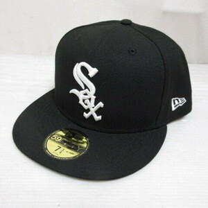 未使用品 ニューエラ NEW ERA 59FIFTY 5950 MLB シカゴ ホワイトソックス ベースボール キャップ 帽子 7 3/4 61.5cm 黒 ブラック 正規品