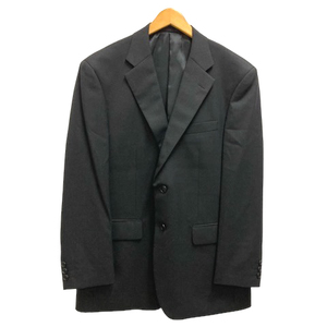 FARAGO ジャケット 上着 テーラード シングル ストライプ ウール混 長袖 AB5 黒 ブラック メンズ