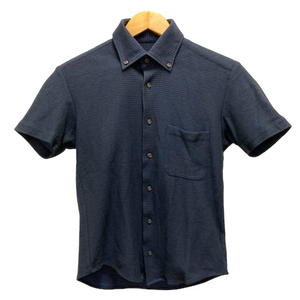 テットオム TETE HOMME ポロシャツ カットソー ボタンダウンカラー 半袖 S 紺 ネイビー メンズ