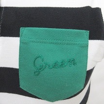 ビームスゴルフ BEAMS GOLF ポロシャツ ノースリーブ ボーダー 刺繍 鹿の子 白 黒 緑 ホワイト ブラック グリーン S レディース_画像8
