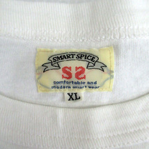 スマート スパイス SMART SPICE Tシャツ カットソー 半袖 ラウンドネック プリント XL 大きいサイズ 白 ホワイト /SM37 メンズ_画像4