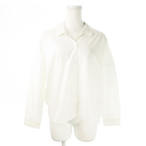  не использовался товар ke- Be ef плюс KBF+ рубашка блуза . воротник открытый цвет длинный рукав большой размер хлопок One белый белый /AO5 *