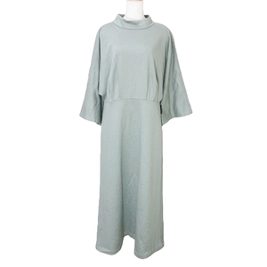  Adore ADORE beautiful goods 20SS brush do sweat One-piece long 8 minute sleeve high‐necked sill Kett processing 38 M corresponding light green IBO53 X