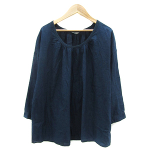 palaspa less Pallas Palace cut and sewn long sleeve round neck plain oversize 0 navy blue navy /YS2 lady's 