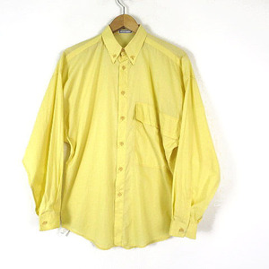  Gianni Versace GIANNI VERSACE blouse shirt button down do Le Mans sleeve Drop shoulder thin cotton long sleeve L 42 yellow 