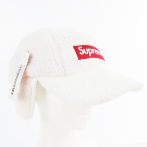 未使用品 シュプリーム SUPREME 20AW Deep Pile Earflap Camp Cap フリースキャップ ボックスロゴ BOX LOGO ホワイト 白 帽子 メンズ