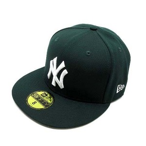 ニューエラ NEW ERA 59FIFTY ニューヨーク ヤンキース キャップ 帽子 ダークグリーン ホワイト 8 63.5cm 美品 メンズ