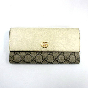 グッチ GUCCI ★AA☆ PETITE MARMONT 456116 GGマーモント コンチネンタル ウォレット 長財布 アイボリー ベージュ系