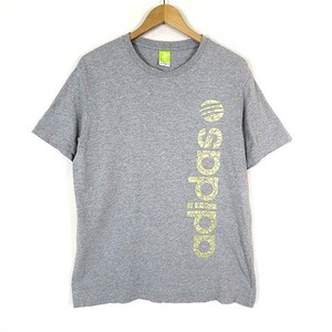  Adidas Neo adidas neo футболка Logo принт вырез лодочкой хлопок короткий рукав XL серый Gold большой размер внутренний стандартный товар мужской 