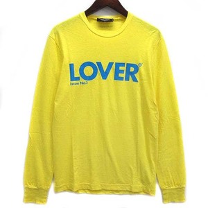 ディースクエアード DSQUARED2 LOVER プリント Tシャツ カットソー 長袖 クルーネック ロンT 2020SS イエロー 黄 S S71GD0907 メンズ