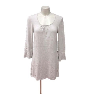  Comme Ca Ism COMME CA ISM tunic knitted U neck long sleeve M beige /YK #MO lady's 