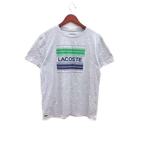 ラコステ LACOSTE SPORT Tシャツ カットソー プリント 半袖 M グレー /YK メンズ