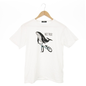  Beams Heart BEAMS HEART T-shirt cut and sewn crew neck short sleeves cotton flocky whale L white white /AO5 * men's 