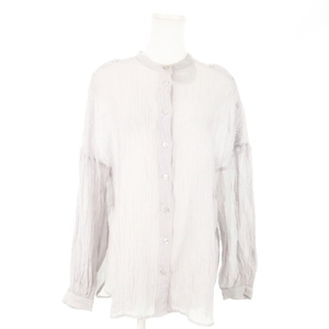  Heather Heather рубашка блуза прозрачный частота цвет длинный рукав .. помятость обработка плечо кнопка .. чувство F серый /AO15 * женский 