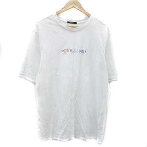 ゲス GUESS Tシャツ カットソー 半袖 ラウンドネック プリント L ホワイト 白 /YM22 メンズ