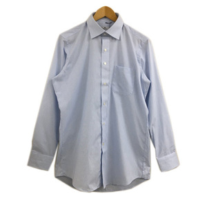 未使用品 スーツセレクト CLASSICO TAPERED シャツ Yシャツ スタンダード ストライプ 長袖 L 水色 白 ライトブルー ホワイト メンズ
