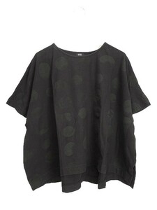 センソユニコ もゆる MOYURU ワイド カットソー ドット Tシャツ 40 ブラック 黒 トップス 萠 萌 レディース