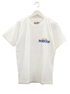 PORK CHOP GARAGE SUPPLY ポークチョップ プリント Tシャツ M ホワイト 半袖 カットソー トップス メンズ