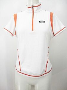  ellesse ellesse спорт одежда теннис трикотаж с коротким рукавом S белой серии белый Logo вышивка половина Zip .. чувство женский 