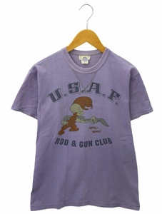 トイズマッコイ TOYS McCOY MILITARY TEE WARNER BROS. ROD & GUN CLUB クルーネック プリント 半袖 Tシャツ M PURPLE(パープル) メンズ