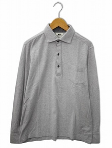 ジョセフアブード JOSEPH ABBOUD JOEコットン 長袖 鹿の子 ポロシャツ L LIGHT GRAY(ライトグレー) メンズ